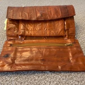 Royal Hock eel skin billfold  with coin compartment inside